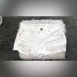 White Jean shorts